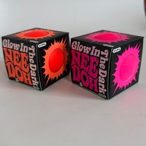 NEW! SCHYLLING GLOW IN THE DARK NEE-DOH BALL~ORANGE and PINK! QUICK SHIPPING!